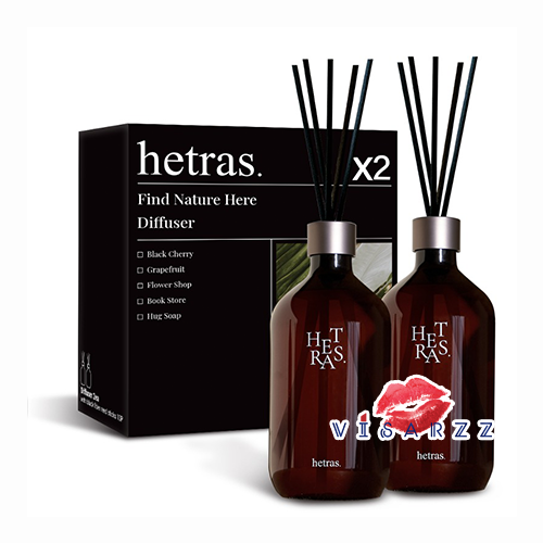 (Set 500mLx2 ขวด #2 Flower Shop) Hetras Premium Diffuser ก้านไม้หอม ปรับอากาศ ก้านไม้หอมที่แบมแบมใช้ ออกแบบโดยนักปรุงน้ำหอมมืออาชีพ