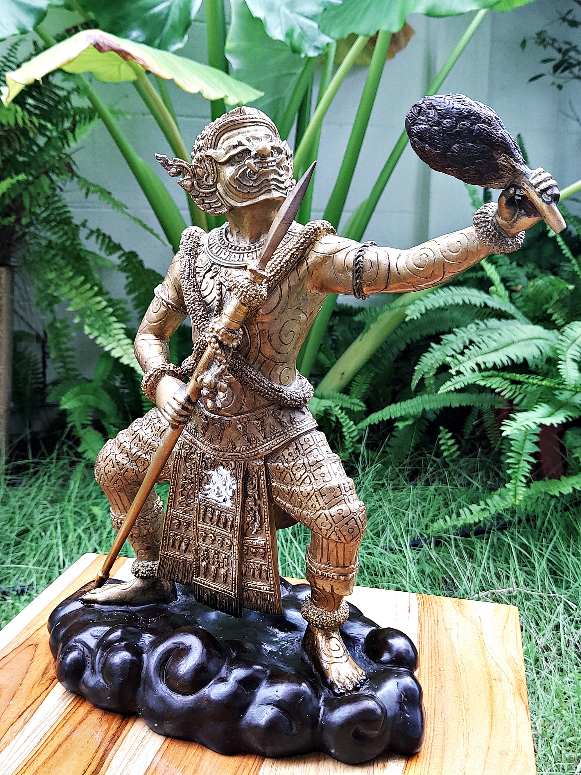 รูปหล่อ พระพิราพ เนื้อโลหะชนวน(ทองเหลืองผสมชนวน) องค์เททอง#นำฤกษ์ (สูง12นิ้ว ฐาน9นิ้ว) ปี2563 #รับประกันแท้