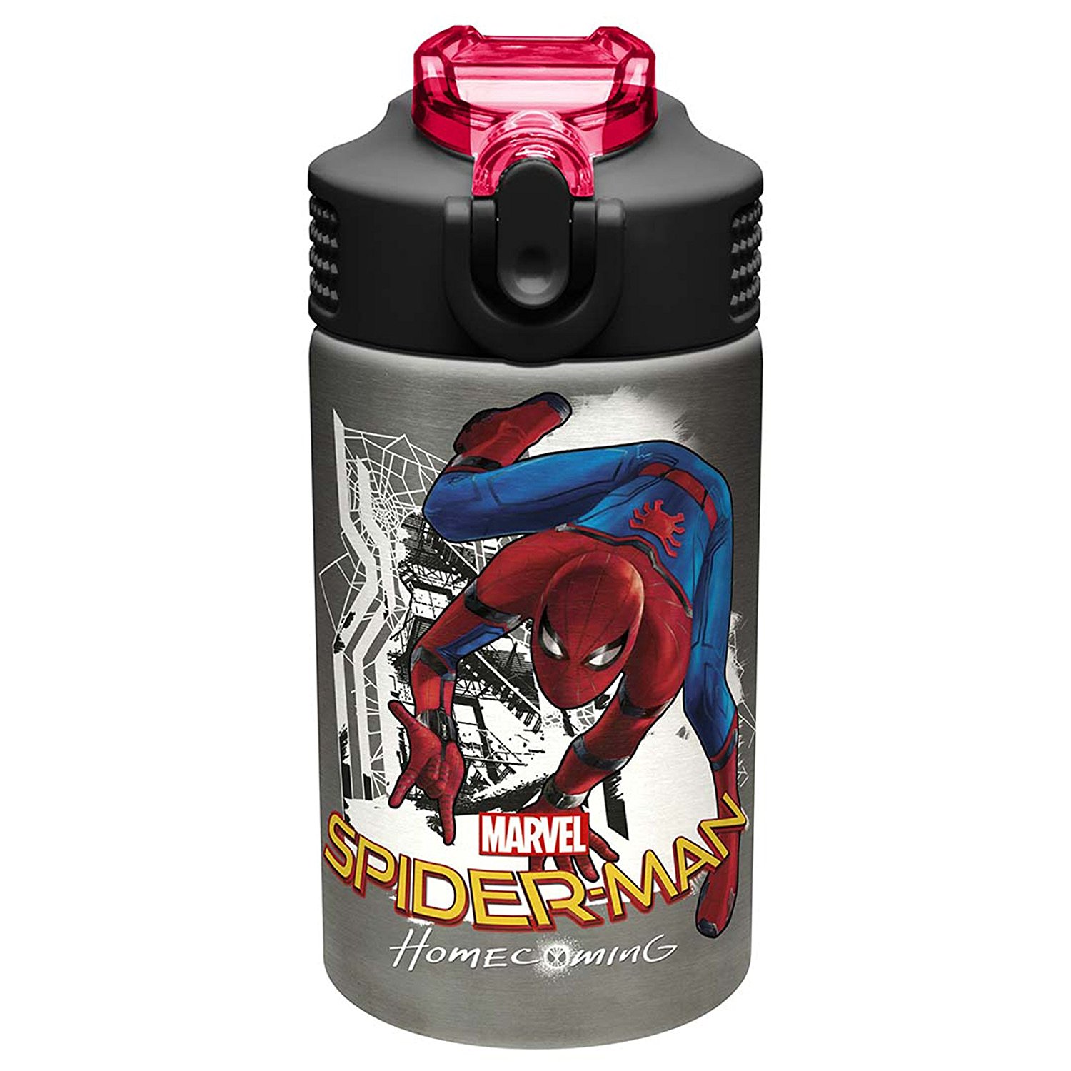 กระติกน้ำสเตนเลสพร้อมหลอดดื่ม Zak! Spider-Man : Homecoming Stainless Steel Reusable Water Bottle