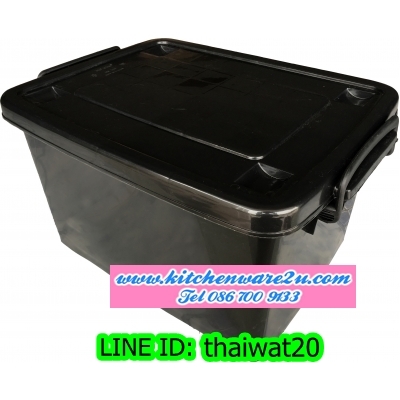 P10200 กล่องเอนกประสงค์ล้อเลื่อน 30 ลิตร (35*45*26.5 cm) สีดำ No.2492 ราคาส่งต่อ 1 โหล:12 ใบ เฉลี่ย 85 บต่อใบ