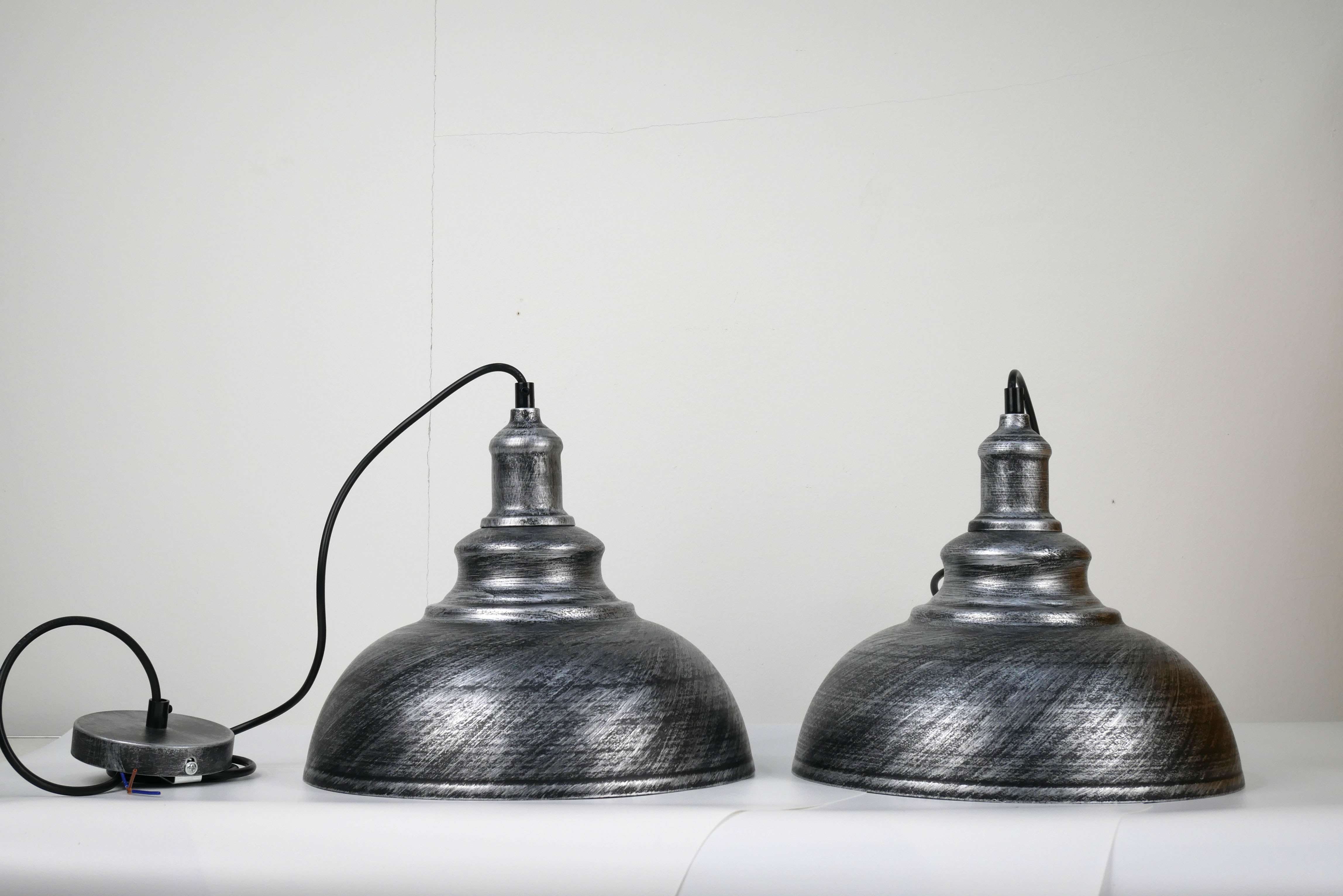 โคมไฟห้อยเพดาน สไตล์อเมริกันวินเทจ สี Silver Gray