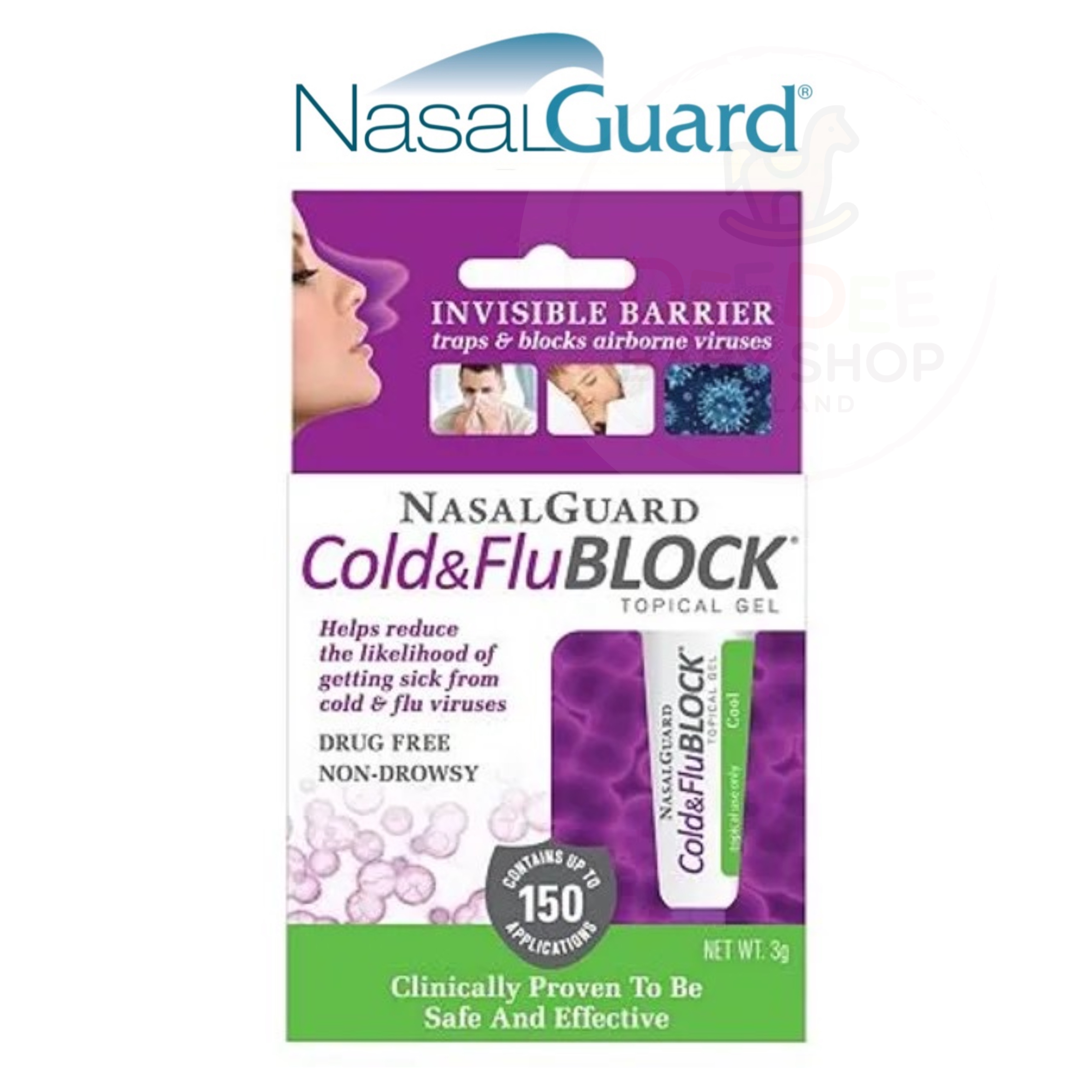 เจลป้องกันเชื้อไวรัสชนิดทา NasalGuard Cold & Flu BLOCK Topical Gel