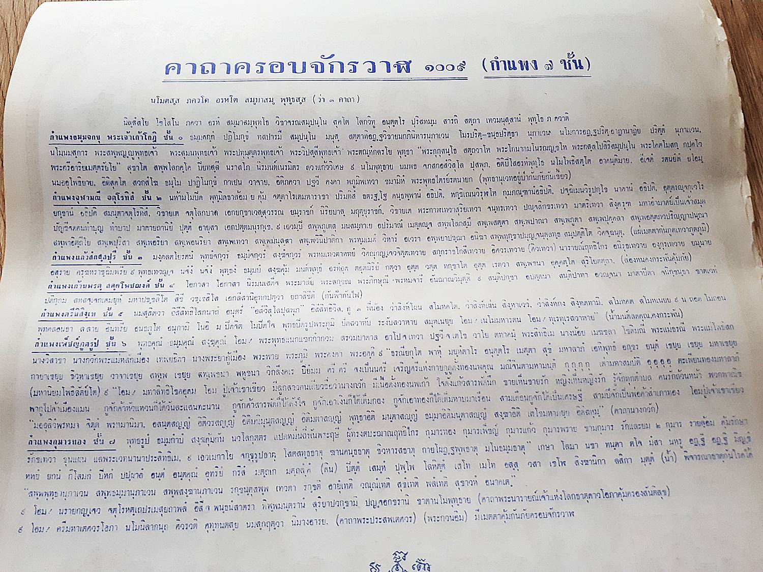 รูปภาพ ยันต์ มงคลครอบจักรวาล ด้านหลัง พระคาถามงคล ครอบจักรวาล ๑๐๐๙ เเละ คาถาสมเด็จโต ปี2529 (หลวงปู่ครูบาธรรมชัย เสก ก่อนท่านมรณะภาพปี2530) (ขนาด 40-50ซม.) #รับประกันแท้และทัน