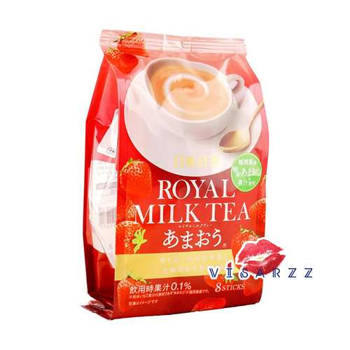 (BBE.12/25) Nitto Royal Milk Tea Strawberry 8 Sticks ชา Nittoh ชานมรสสตอเบอร์รี่ จากอามาโอะ เมืองฟุกุโอกะ หอมหวานลงตัว