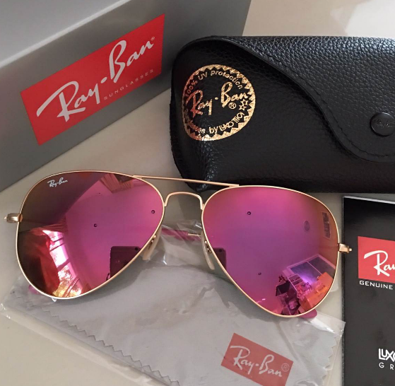 แว่น rb aivator size 58,62 mm สีม่วงอมชมพู