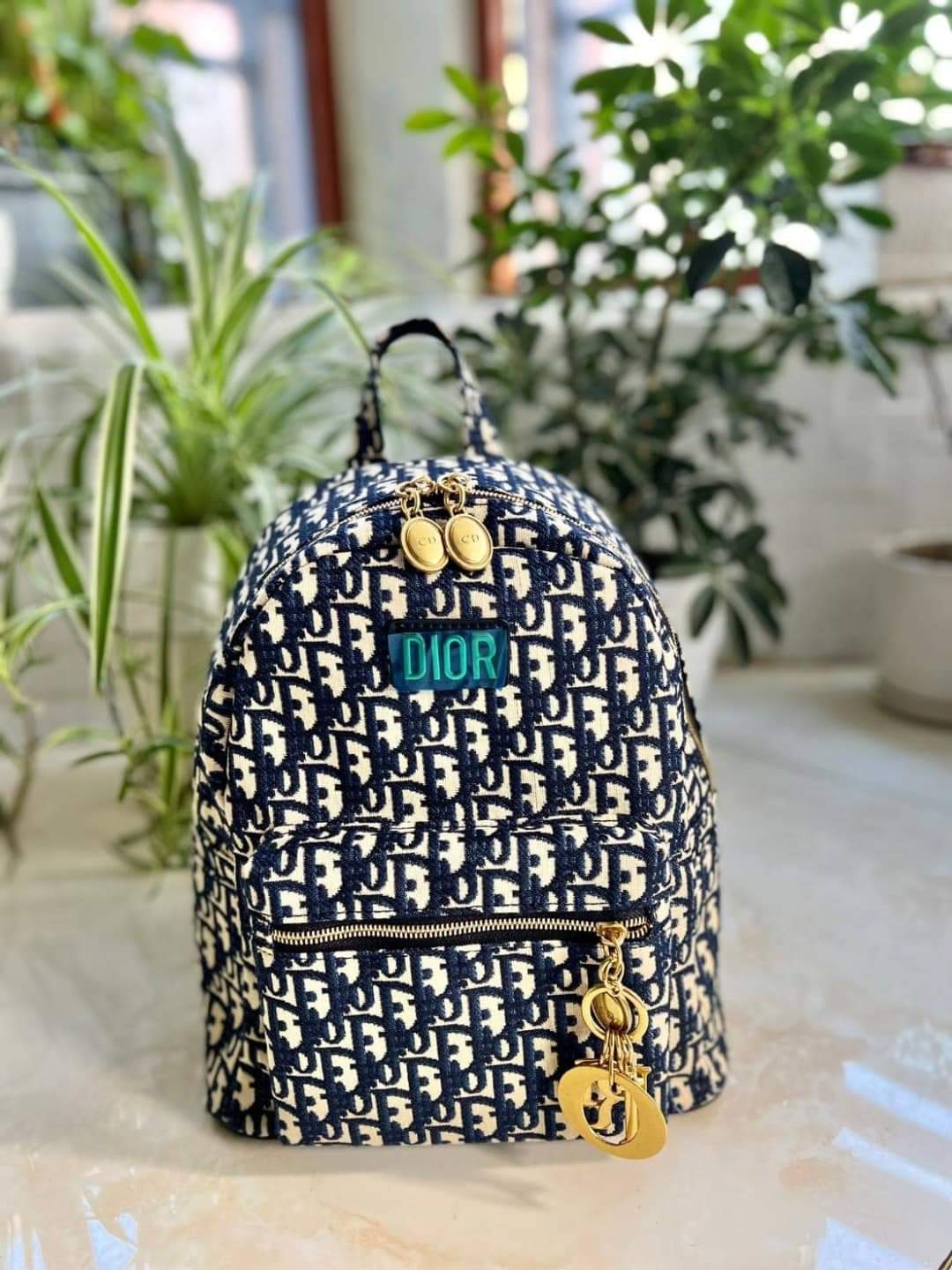 CHRISTIAN DIOR JACQUARD DENIM BACKPACK (แอดไลน์ก่อนสั่งซื้อ)