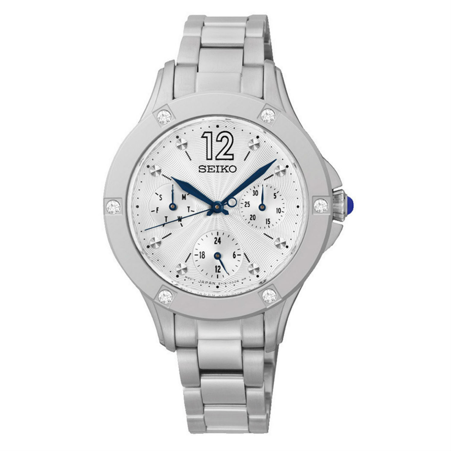 Seiko นาฬิกาผู้หญิง สายสแตนเลส รุ่น SKY671P1 (White/Silver)