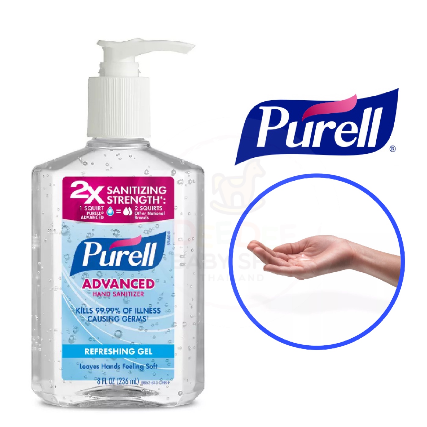 เจลทำความสะอาดมือและกำจัดเชื้อโรค Purell Advanced Hand Sanitizer - Refreshing Gel
