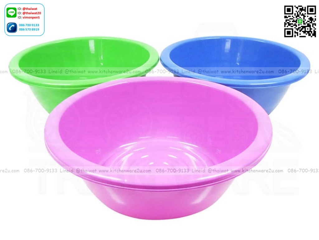 P00182 กะละมังกลม No.60 สีหวาน (57*57*18.5 cm) เกรดเอ No.164 (ราคาส่งต่อ 12 ใบ)