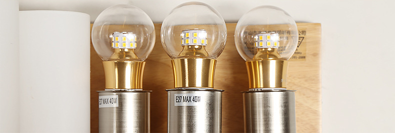 โคมไฟติดผนังภายในไม้โมเดิร์นประดับแท่งเทียนแก้ว 3 แท่ง สีขาวขุ่น [BM2094-3]