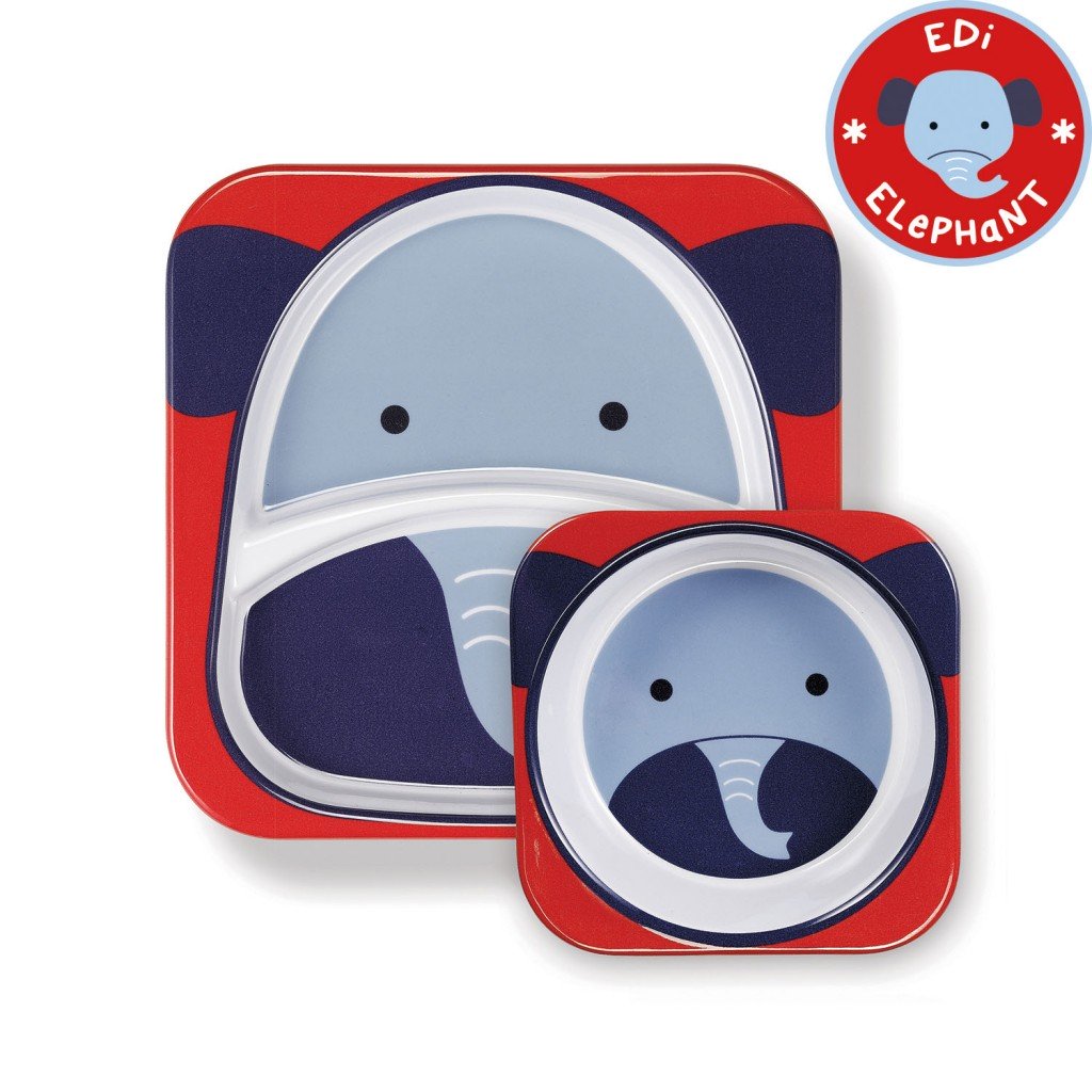 จานและชามบรรจุอาหารสุดน่ารัก Skip Hop รุ่น Zoo Melamine Set (Elephant)