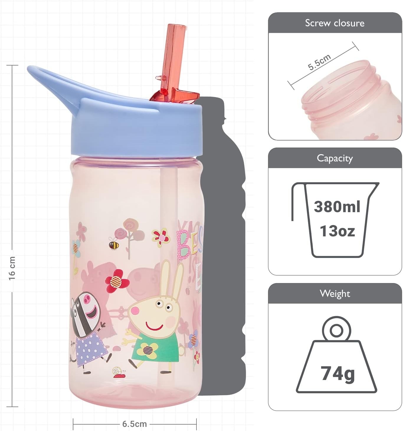 กระติกน้ำแบบหลอดดื่มสำหรับเด็ก Polar Gear Peppa Pig Nostalgia Sport Bottle 400ml