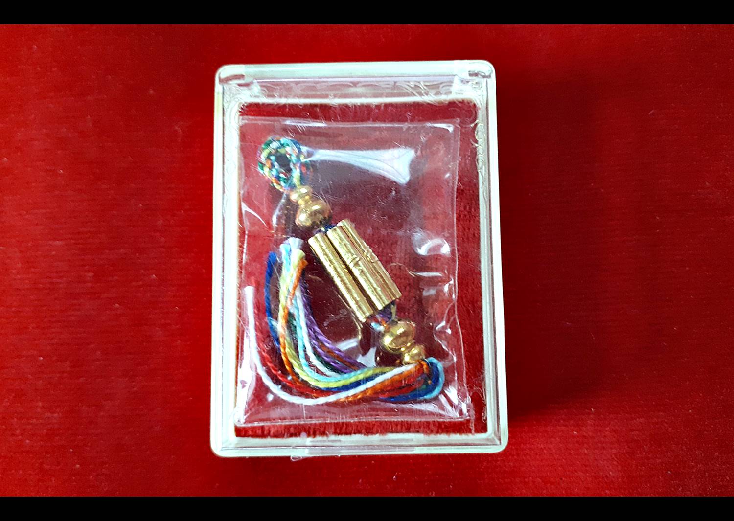 ตะกรุดกำลังแม่พระธรณี ด้าย7สี เนื้อทองคำแท้ (ทองคำ7ดอก ลงอักขระ) ( #เมตตามหาเสน่ห์ทองคำ #มหาลาภทองคำ) ปี2557 #รับประกันแท้ - หลวงพ่อเล็ก วัดท่าขนุน