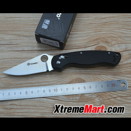 มีดพับ Ganzo G729-BK Folding Knife 440C Blade Black G10 Handle (สีดำ)