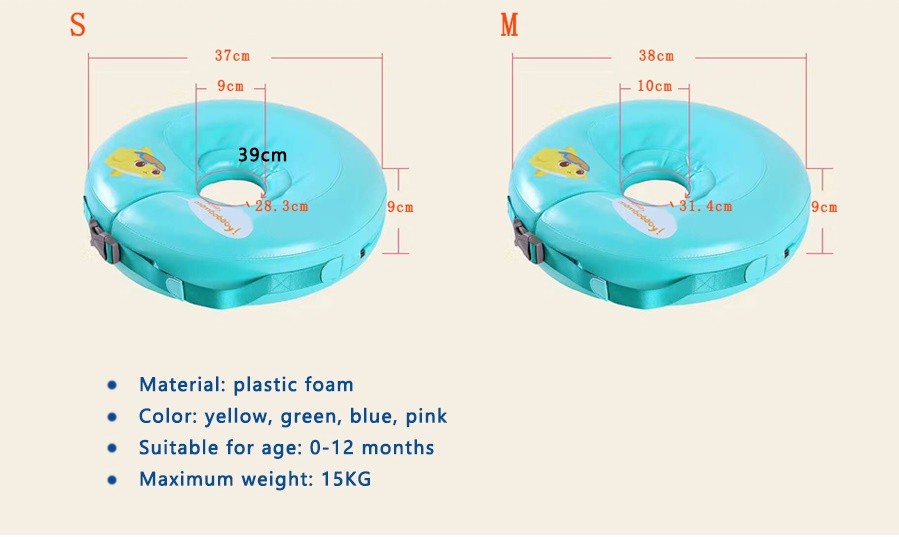 ห่วงยางสวมคอสำหรับทารกและเด็กเล็ก Mambo Baby Safety Swimming Neck Ring (Blue)