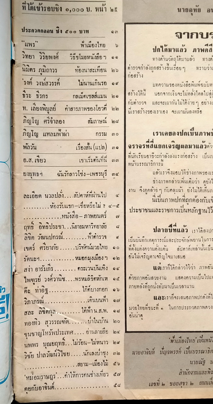 ฟ้าเมืองไทย ฉบับที่ 256 (ตำหนิ)