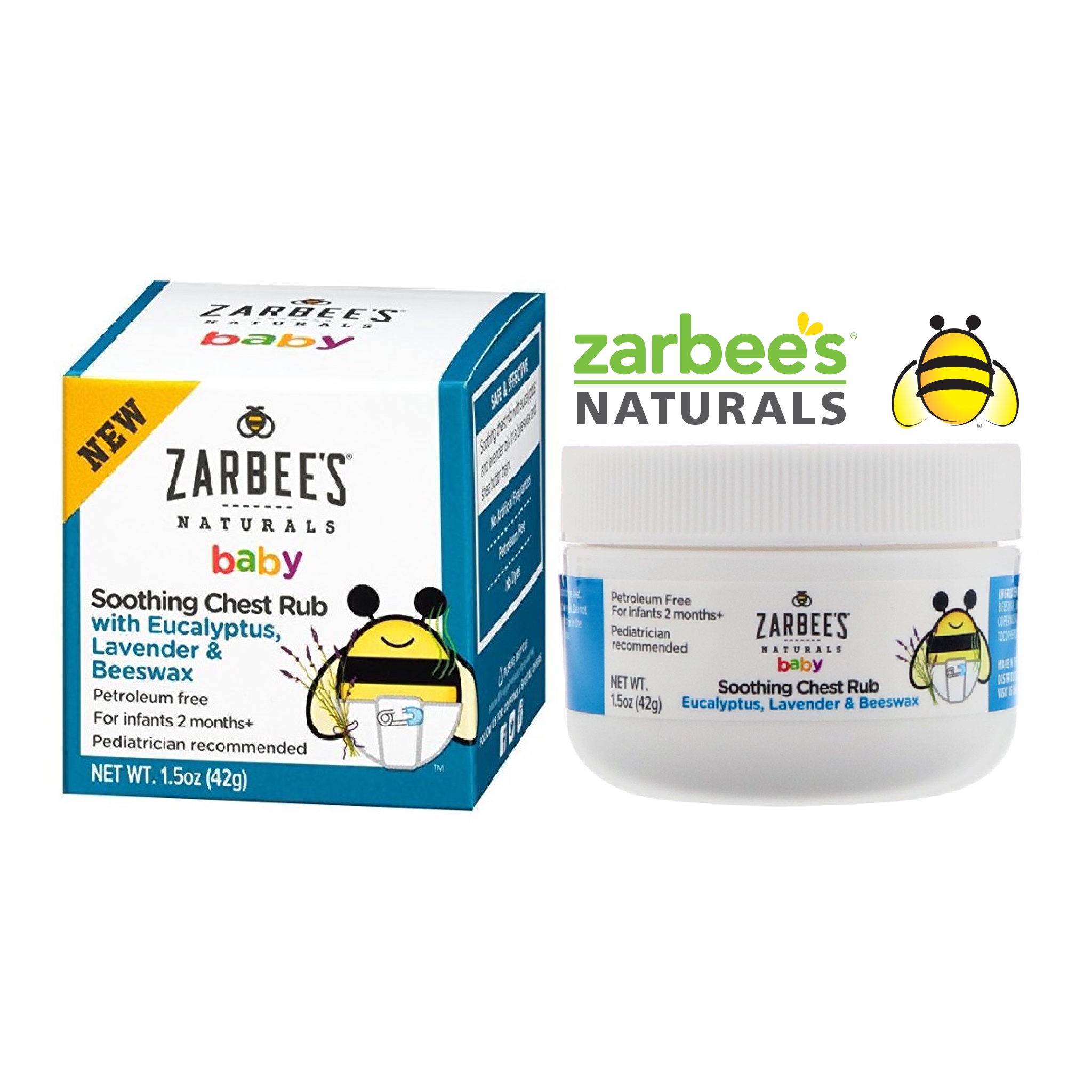 บาล์มขี้ผึ้งจากธรรมชาติสำหรับทารกและเด็กเล็ก Zarbee's Naturals Baby Soothing Chest Rub