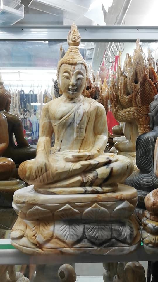 พระพุทธรูป (แกะสลักจากไม้กลายเป็นหิน)​ (สูง​9​นิ้ว​ หน้าตัก​5​นิ้ว​)