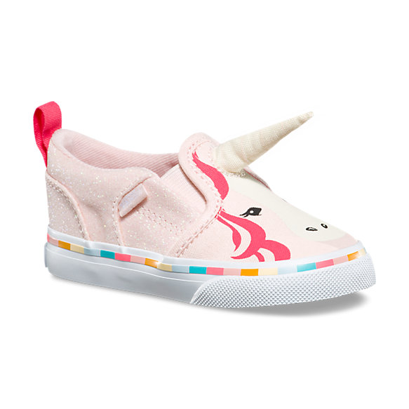 รองเท้าผ้าใบสำหรับเด็ก VANS Toddler Asher V Canvas Pink Unicorn