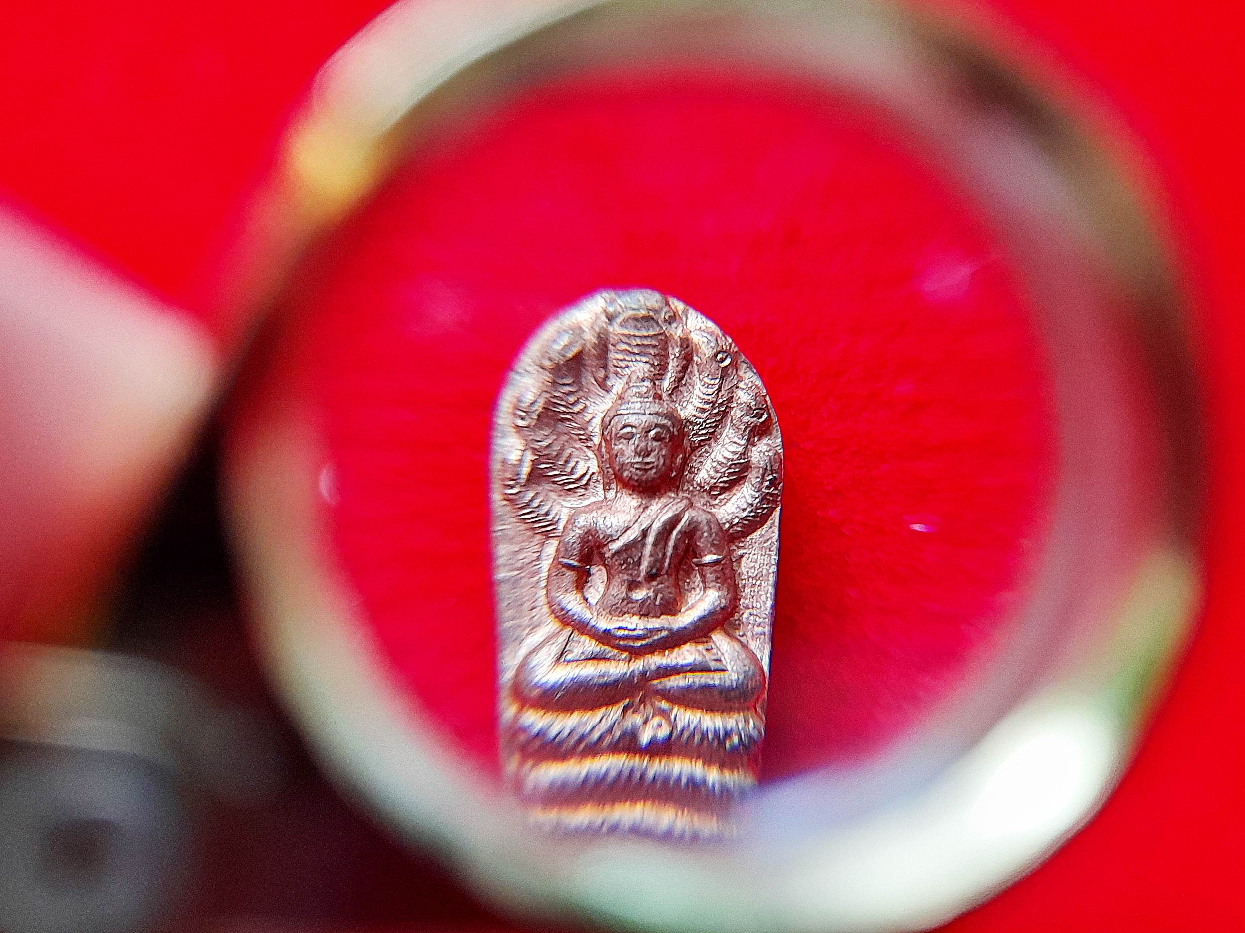 พระนาคปรก จิ๋ว (ขนาดห้อยคอ) หลังยันต์นะพรชัย(หัวใจค้าขาย) เนื้อทองแดง ปี2539 #รับประกันแท้และทัน - หลวงพ่อยงยุทธ วัดเขาไม้แดง จ.ชลบุรี