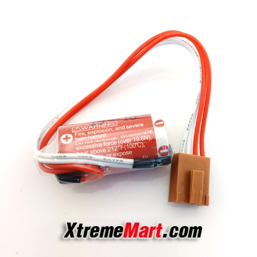แบตเตอรี่ Maxell ER17/33 3.6V ขั้วน้ำตาล 1600mAh Lithium PLC Battery (4 Hole Brown Connector)