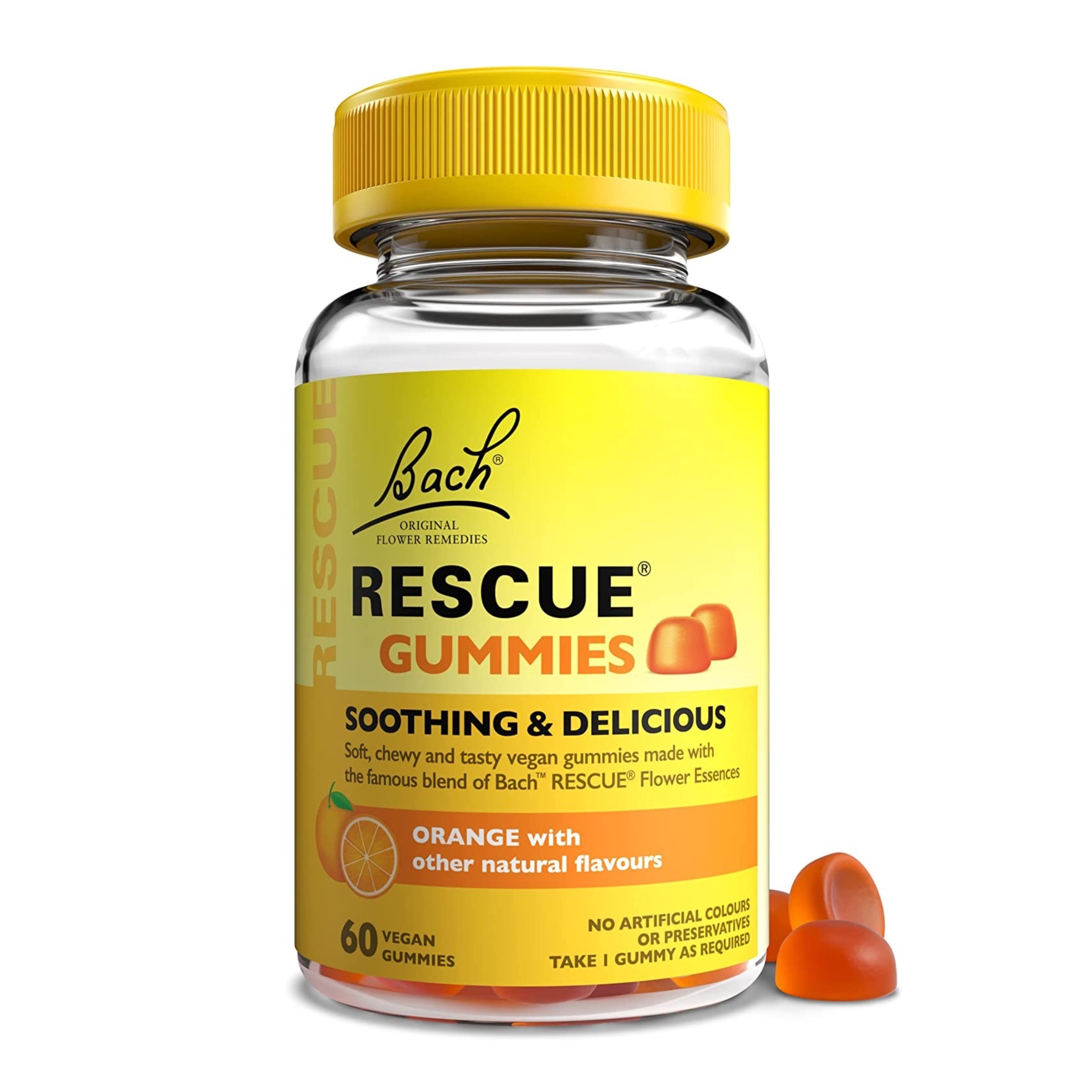กัมมี่สมุนไพรบรรเทาความกังวลและผ่อนคลายความตึงเครียด Bach Rescue Gummies