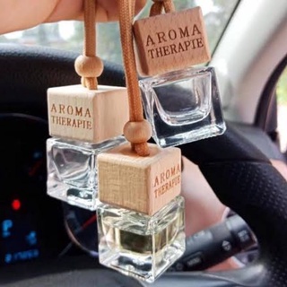 น้ำหอมปรับอากาศรถยนต์ฝาไม้ มีเชือกแขวนกลิ่นเดียวกับช้อปน้ำหอมอโรม่ากลิ่นติดทนนาน