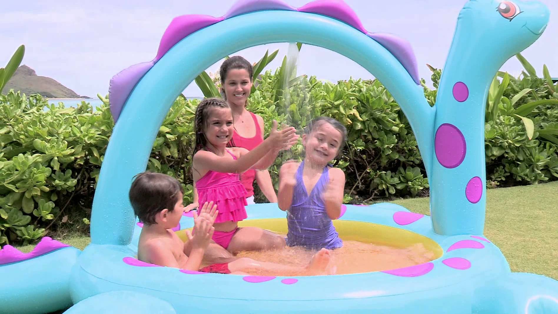 สระน้ำเป่าลมพร้อมน้ำพุ Intex Dinosaur Inflatable Pool for Kids