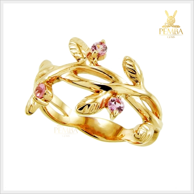 แหวนพิงค์แซฟไฟร์แท้ พิงค์โกลด์ สวยเก๋ น่าสวมใส่ (สนใจสอบถามราคา)
