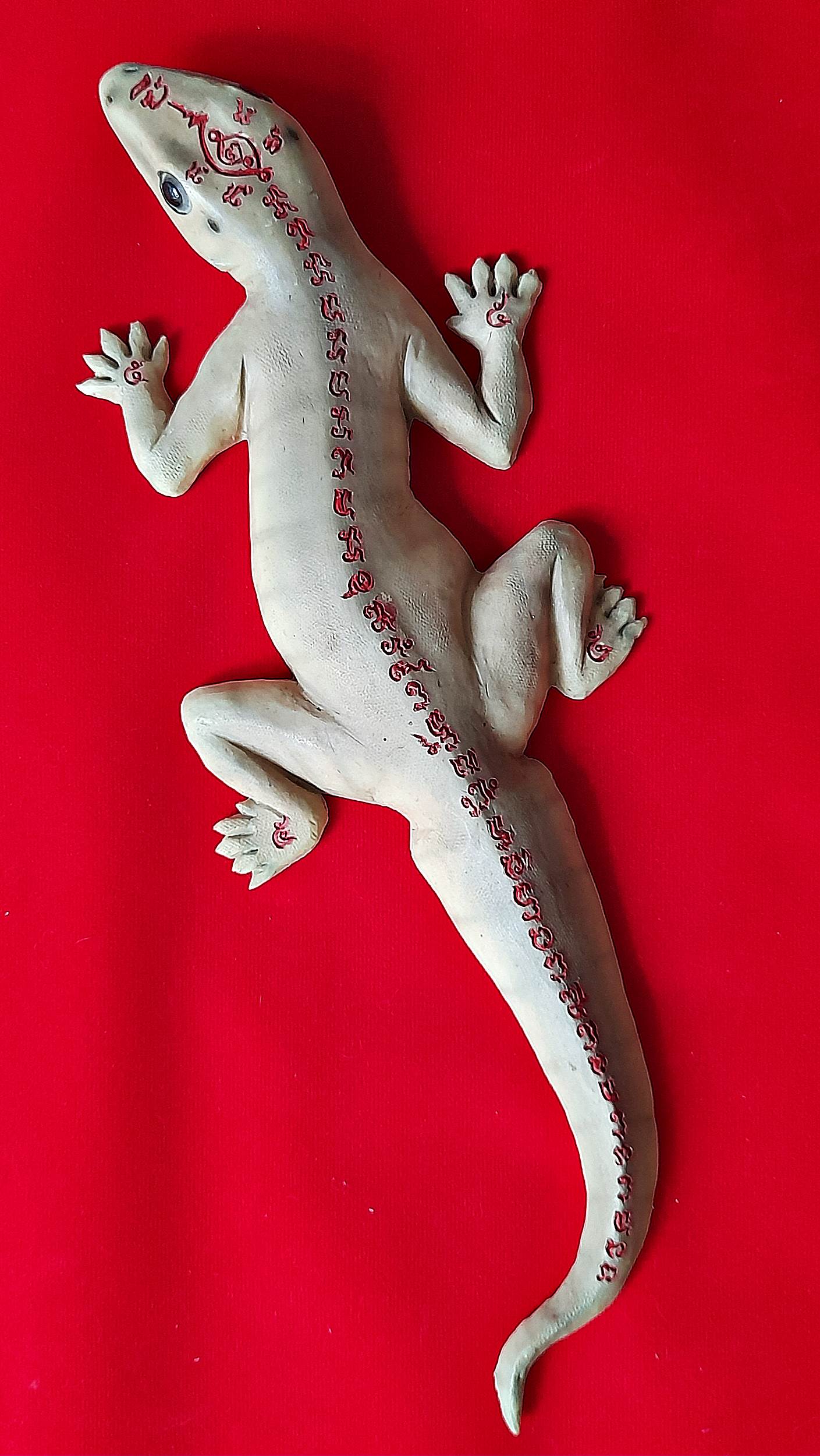 พญา จิ้งจก (ค้าขาย เรียกลูกค้า โชคลาภ เมตตา) (ขนาดใหญ่) เนื้อเรซิ่น (ใต้ฐาน จารยันต์สด) #รับประกันแท้ - หลวงพ่อพิมพ์ (ลูกศิษย์ทัน หลวงพ่อหน่าย วัดบ้านแจ้ง)