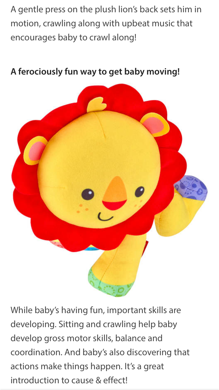 สิงโตชวนคลานสุดน่ารัก Fisher-Price Touch 'n Crawl Lion