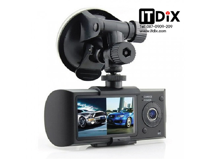 กล้องติดรถยนต์ R300 HD DVR 2 เลนส์+GPS