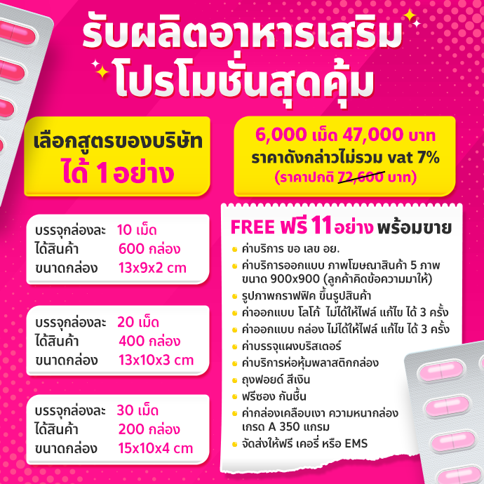 รับผลิตลดน้ำหนัก เร่งด่วน สูตรบริษัท