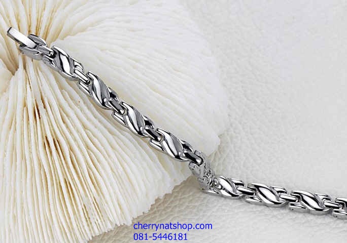 พร้อมส่งสร้อยข้อมือแม่เหล็กไทเทเนียม เจอร์เมเนียมเพื่อสุขภาพgermanium titanium รุ่นT