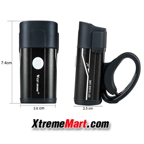 ไฟหน้าจักรยาน รุ่น HYD-018 with Warning LED Side Light and USB rechargeable Bicycle Light (Black)