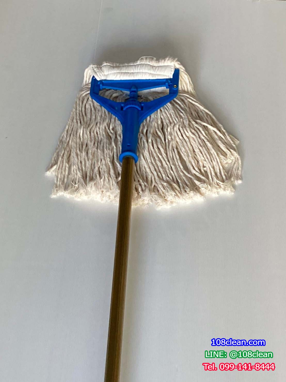 ชุดหัวไม้ถูพื้นพลาสติกหัวเกลียว 8 นิ้ว สีน้ำเงิน