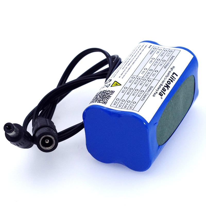 แบตเตอรี่ชาร์จได้ LiitoKala 7.4V 5200mAh เต็ม 8.4V 18650 แพ็ค4ก้อน Li-lon Battery bike light ลำโพง Marshall Bluetooth battery pack DC 5.5*2.1mm
