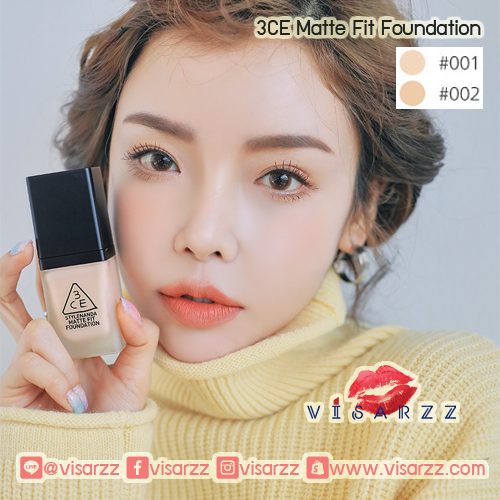 (#001) 3CE Matte Fit Foundation SPF50+PA+++ 35g รองพื้นเนื้อแมทท์ ที่ให้การปกปิดอย่างดี พร้อมกับคุมมันตลอดวัน ให้ผิวดูเนียนละเอียด อำพรางทุกจุดบกพร่องของผิวได้อย่างดี