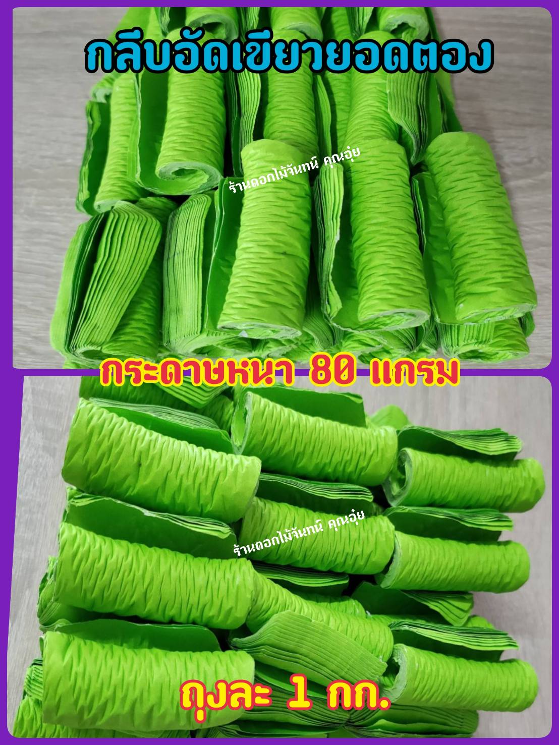 กลีบอัด สีเขียวยอดตอง กลีบดอกไม้จัน ดอกไม้จัน กลีบอัดดอกไม้จันทน์ กลีบอัดย่น ดอกไม้จันทร์ ดอกไม้จันทน์ กระดาษอัดดอกไม้จัน