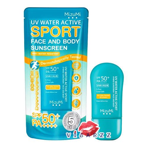 (หลอดเขียว) MizuMi UV Water Active Sport SPF50+ PA++++ 40g มิซึมิ กันแดด รุ่นสปอร์ท กันน้ำ คุมมัน กันเหงื่อ ได้ยาวนาน 80 นาที เหมาะสำหรับการเล่นกีฬา และกิจกรรมกลางแจ้ง