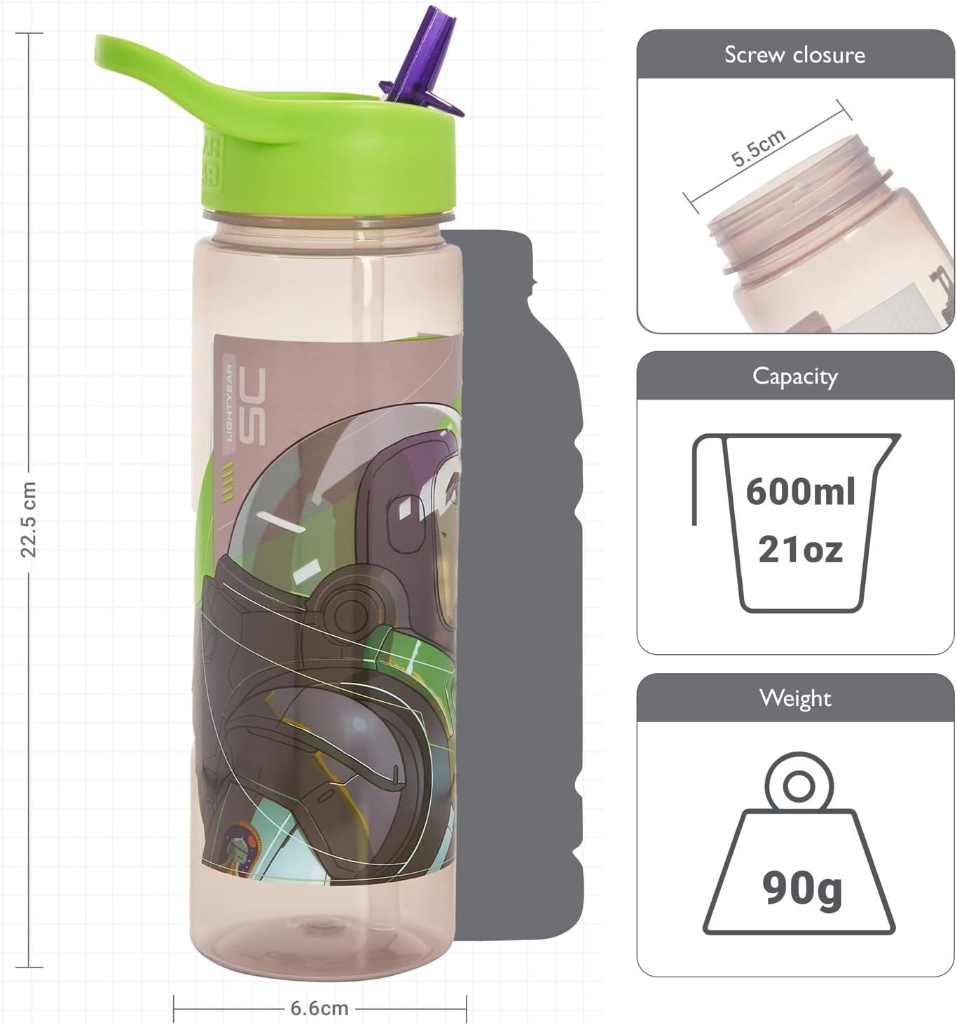 กระติกน้ำแบบหลอดดื่มสำหรับเด็ก DNC DisneyBuzz Lightyear Sport Bottle 600ml
