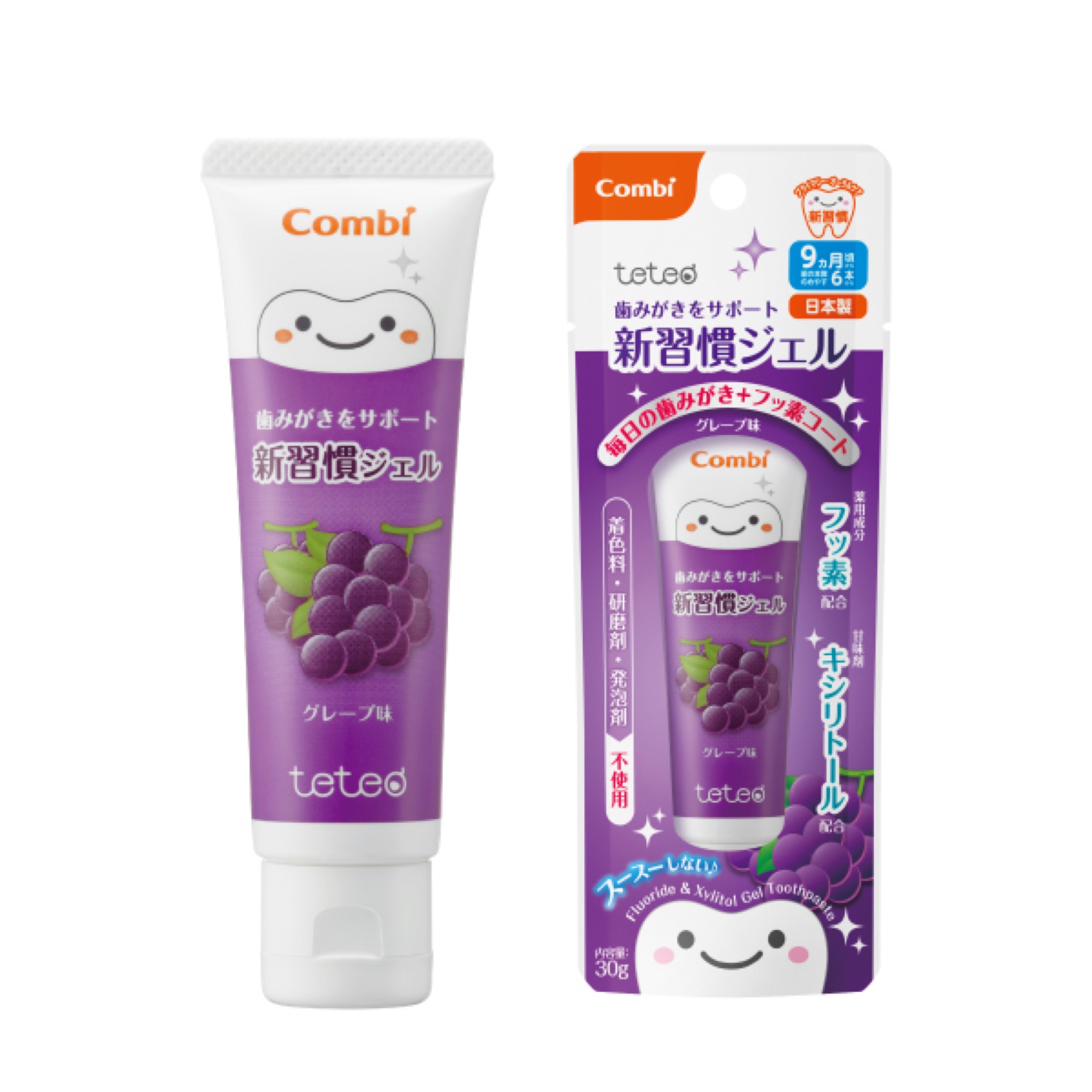 ยาสีฟันผสมฟลูออไรด์และไซลิทอล Combi รุ่น Teteo Dental Gel Tootpaste