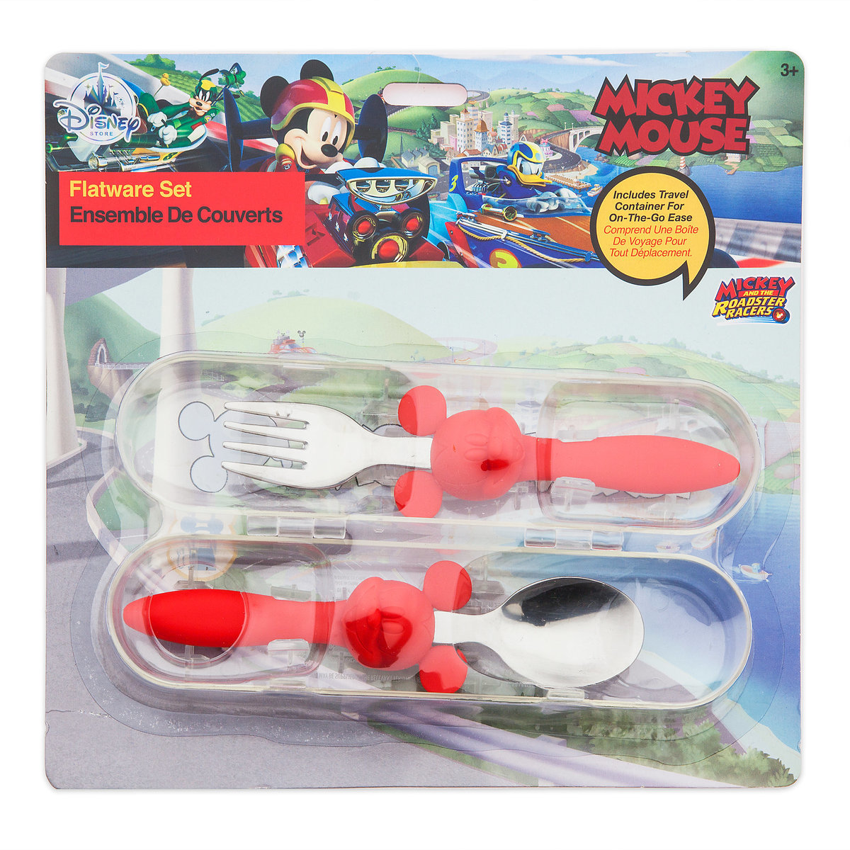 ชุดช้อนและส้อมพร้อมกล่องบรรจุสำหรับเด็ก Disney Mickey Mouse Eats Flatware Set for Kids