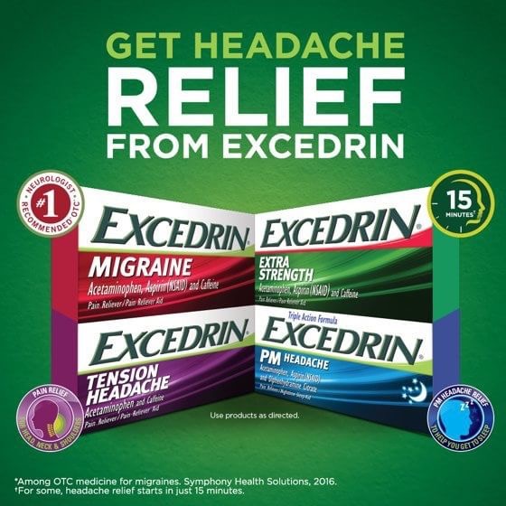 ยาบรรเทาอาการปวดสูตรเข้มข้น gsk Excedrin Extra Strength (300 Caplets)