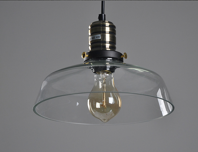 โคมไฟห้อยเพดาน แก้วใส,แก้วสีชา 25x15cm [GLS-03]