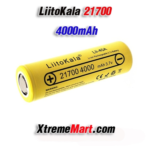 แบตเตอรี่ชาร์จ LiitoKala Lii-40A 21700 4000mAh 3.7V Li-ion Rechargeable Battery