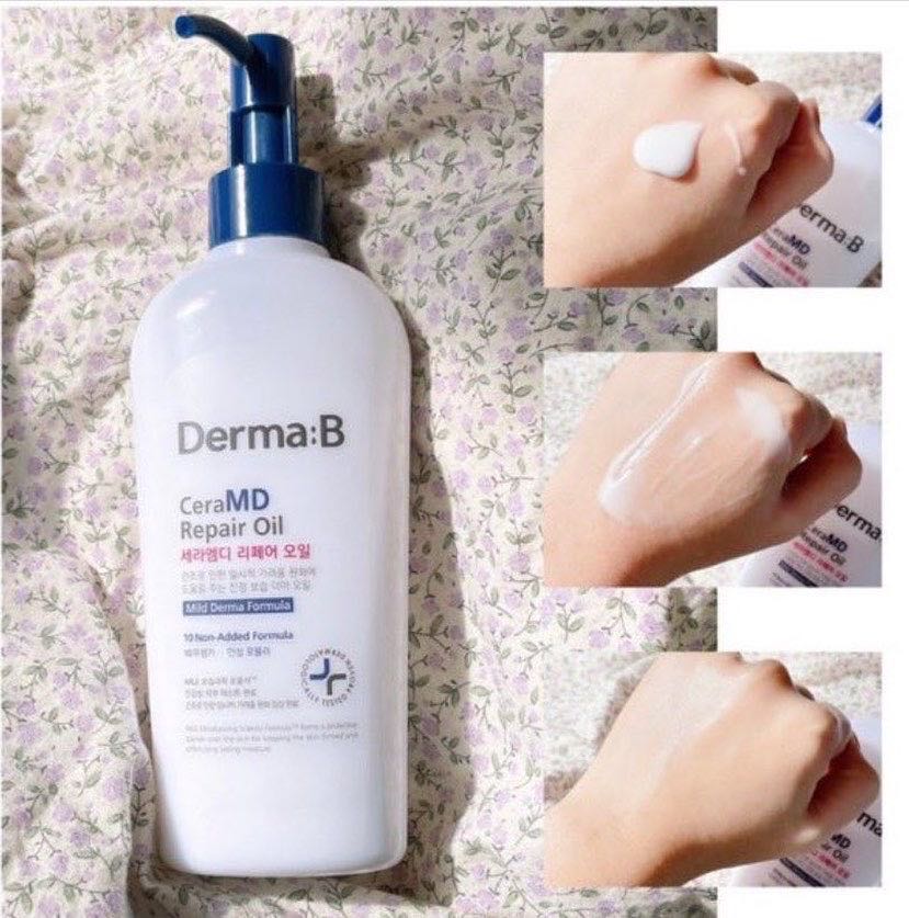 (ออย 200mL) Derma B CeraMD Repair Oil เดอมาบี ออยน้ำนมบำรุงผิว เนื้อบางเบาเป็นโลชั่น แต่ให้ความชุ่มชื้นเหมือนกันทาออยบำรุงผิว บรรเทาอการแห้งและคันผิวได้อย่างดี