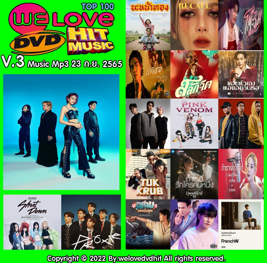 Welovedvdhit music Top 100 V.3 music mp3 23 ก.ย. 2565 ( 1 CD )