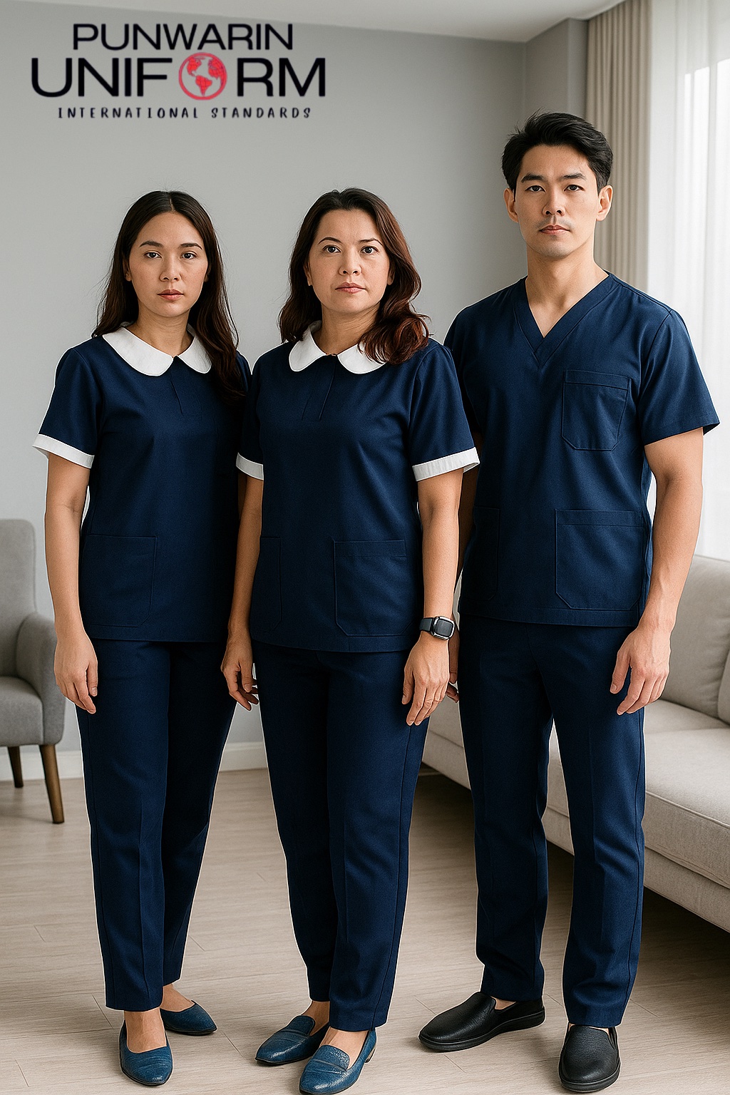 ชุดพี่เลี้ยงเด็ก งานออเดอร์ตัดตามสี รอบส่ง 5-10 วัน TK6810001 เลือกสีได้ S-2XL