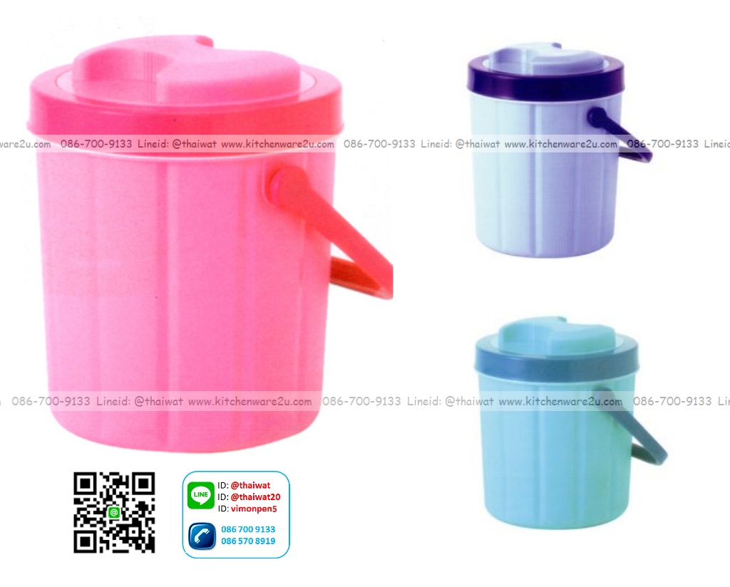 P03263 กระติกน้ำ 2.5 ลิตร (18.5*18.5*22.5 cm) No.592 เกรดเอ ราคาส่งต่อ 1 โหล:12 ใบ:เฉลี่ย 75 บต่อใบ